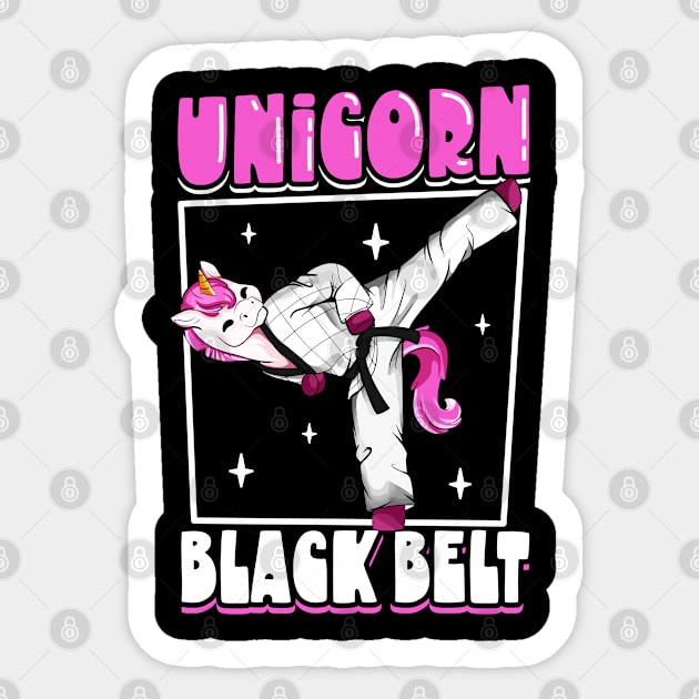 Unicorn black belt - Hapkido Sticker by Modern Medieval Design